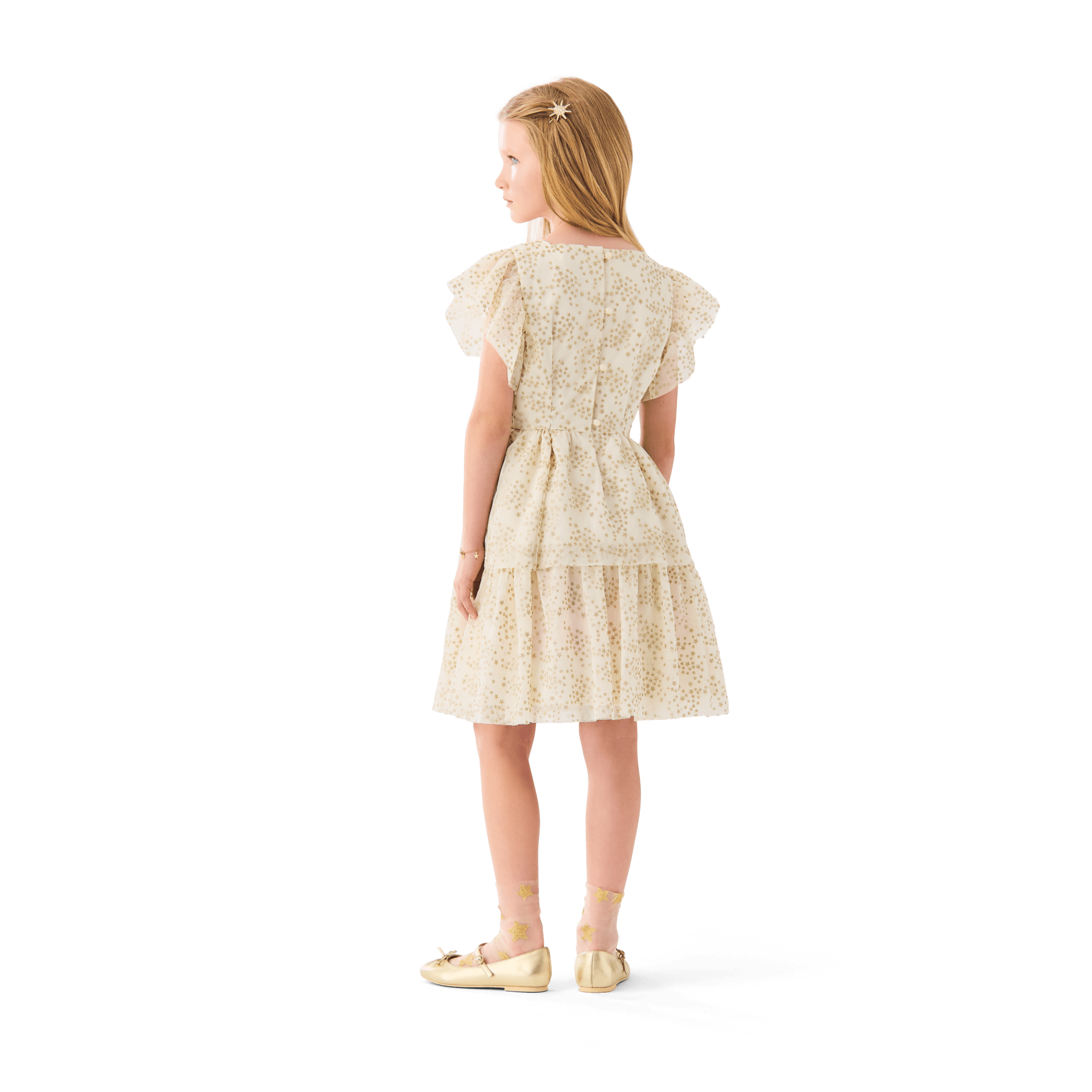 American Girl X Janie And Jack Sparkly Cream Celebration Dress For Little Girls & Girls - Image 3