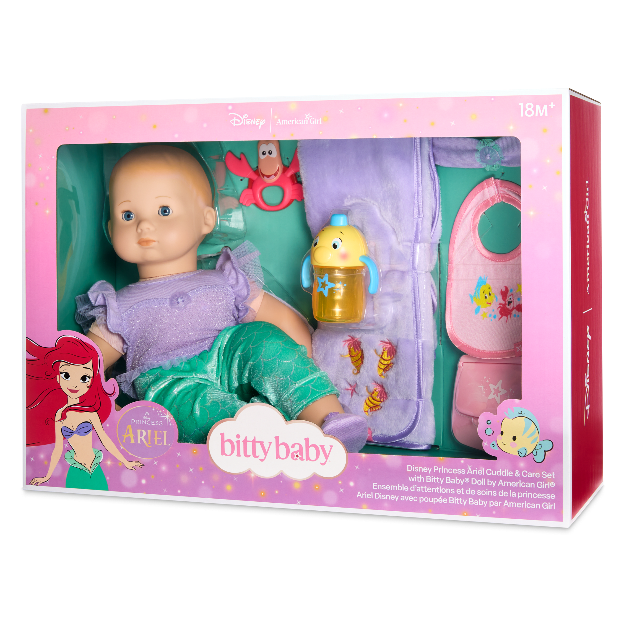 Disney Princess Ariel Cuddle & Care Set With Bitty Baby Doll By American Girl - Image 12