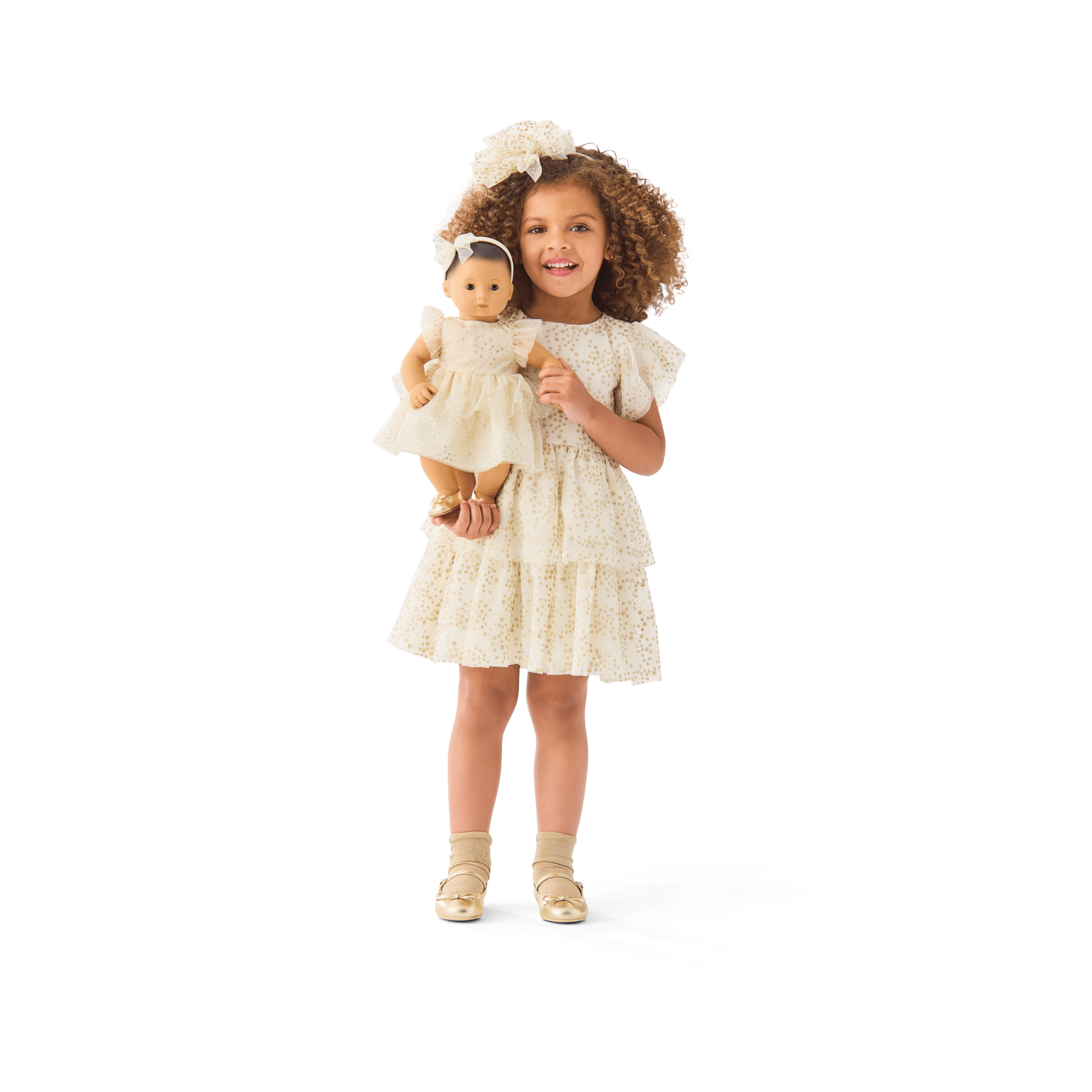 American Girl X Janie And Jack Sparkly Cream Celebration Dress For Little Girls & Girls - Image 4