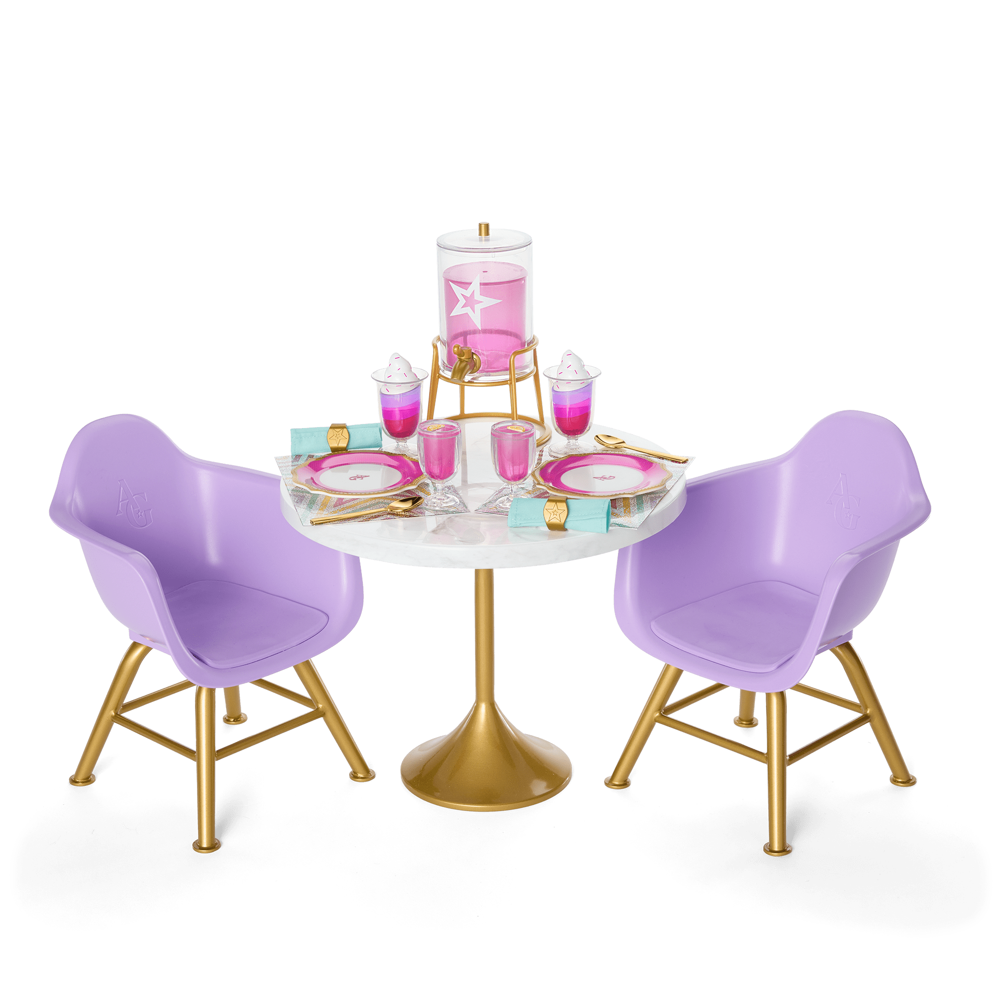 Kitchen Table For Two Set For 18-Inch Dolls