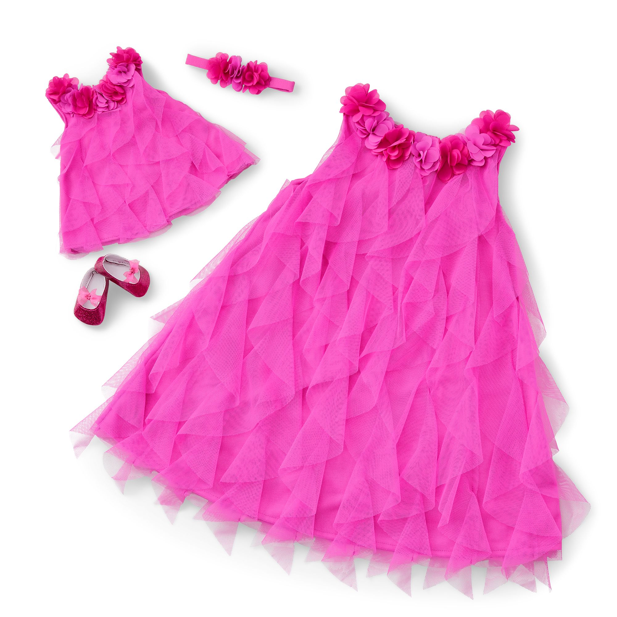 Party-Pink Birthday Dresses For Little Girls & Bitty Baby Dolls - Image 3