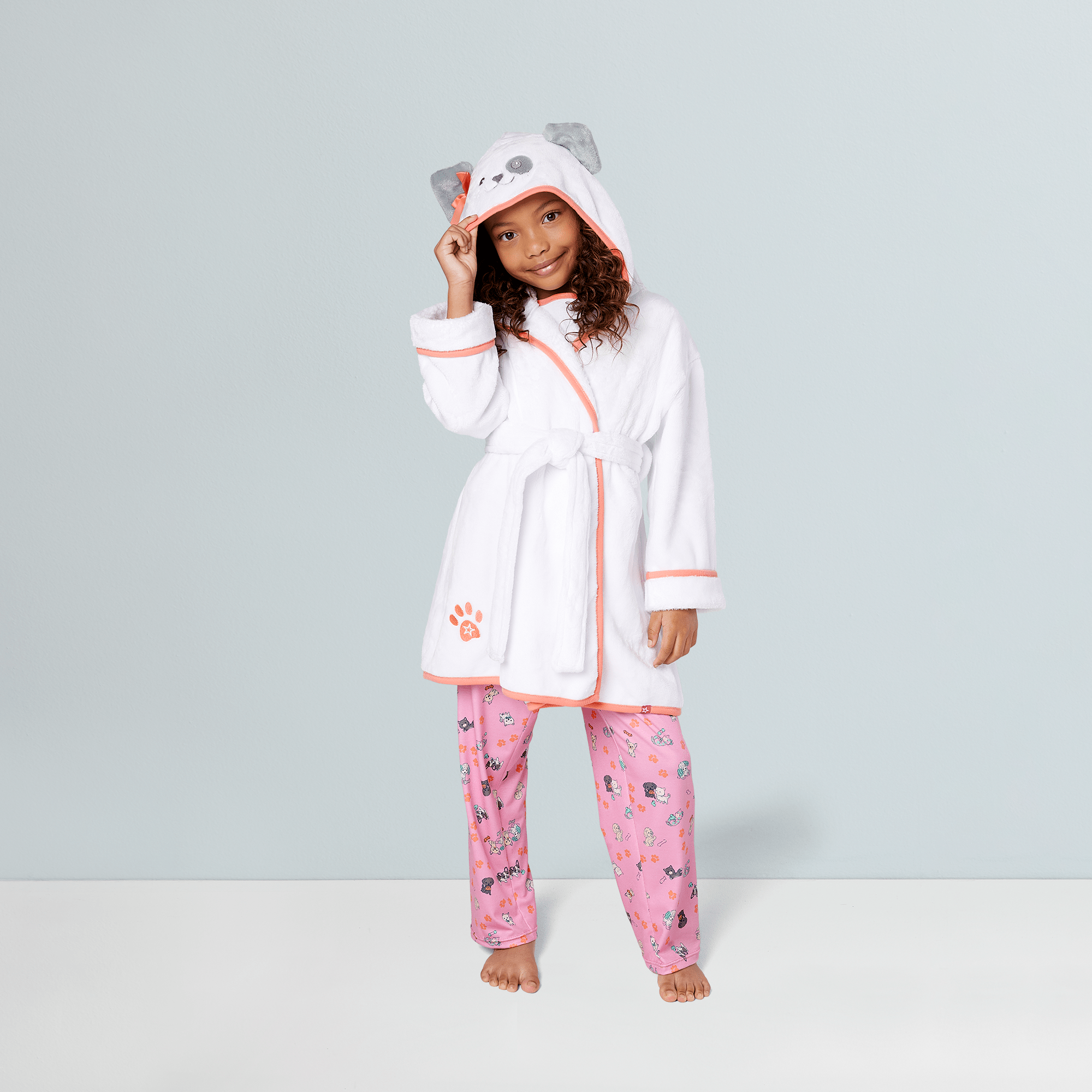 Comfy Puppy Robe Set For Girls & 18-Inch Dolls - Image 4