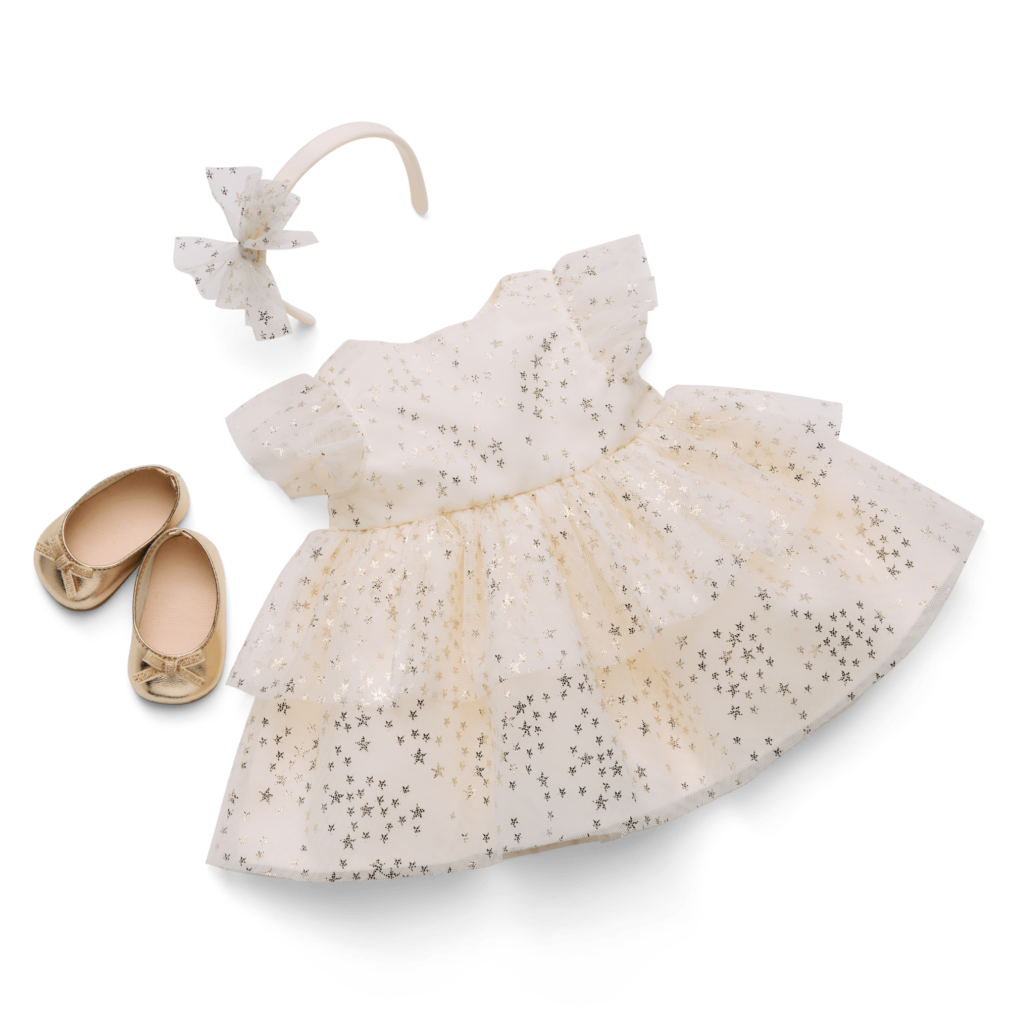 American Girl X Janie And Jack Sparkly Cream Celebration Dress For Little Girls & Bitty Baby Dolls - Image 10