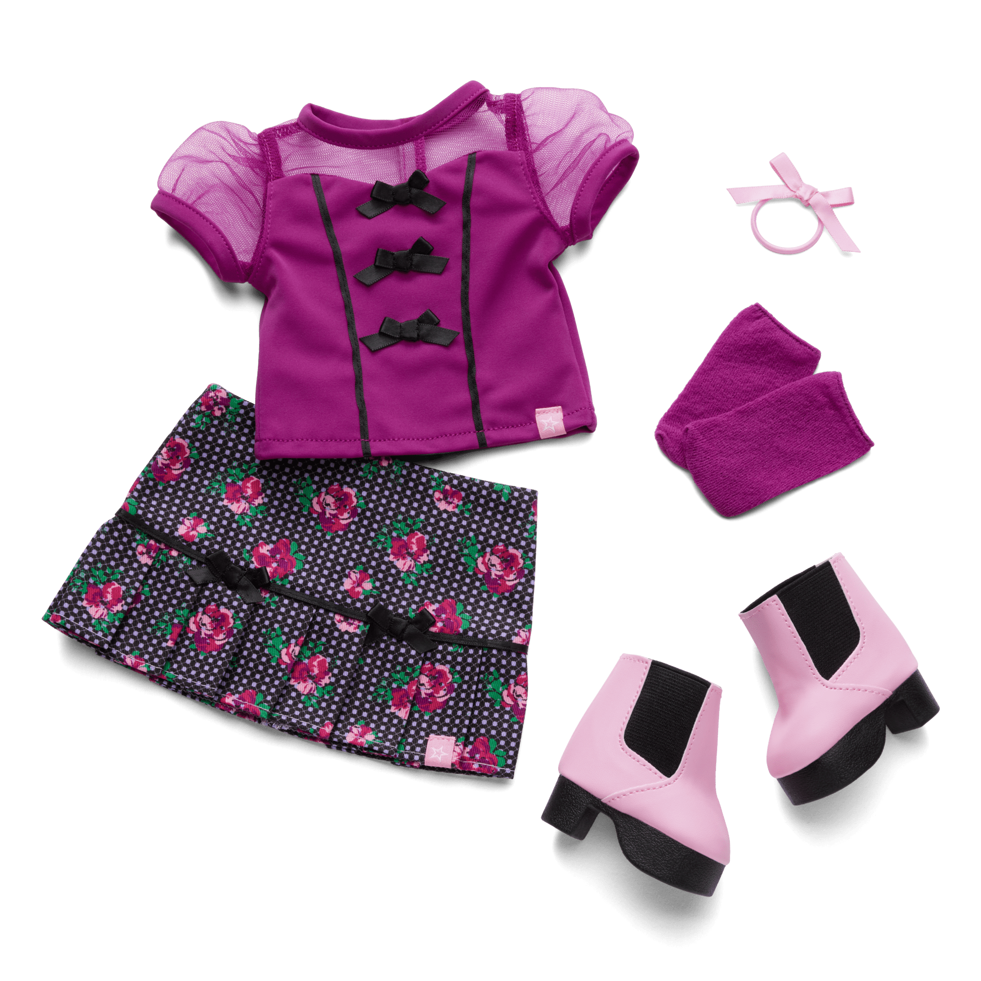 Bows & Blooms Outfit For 18-Inch Dolls