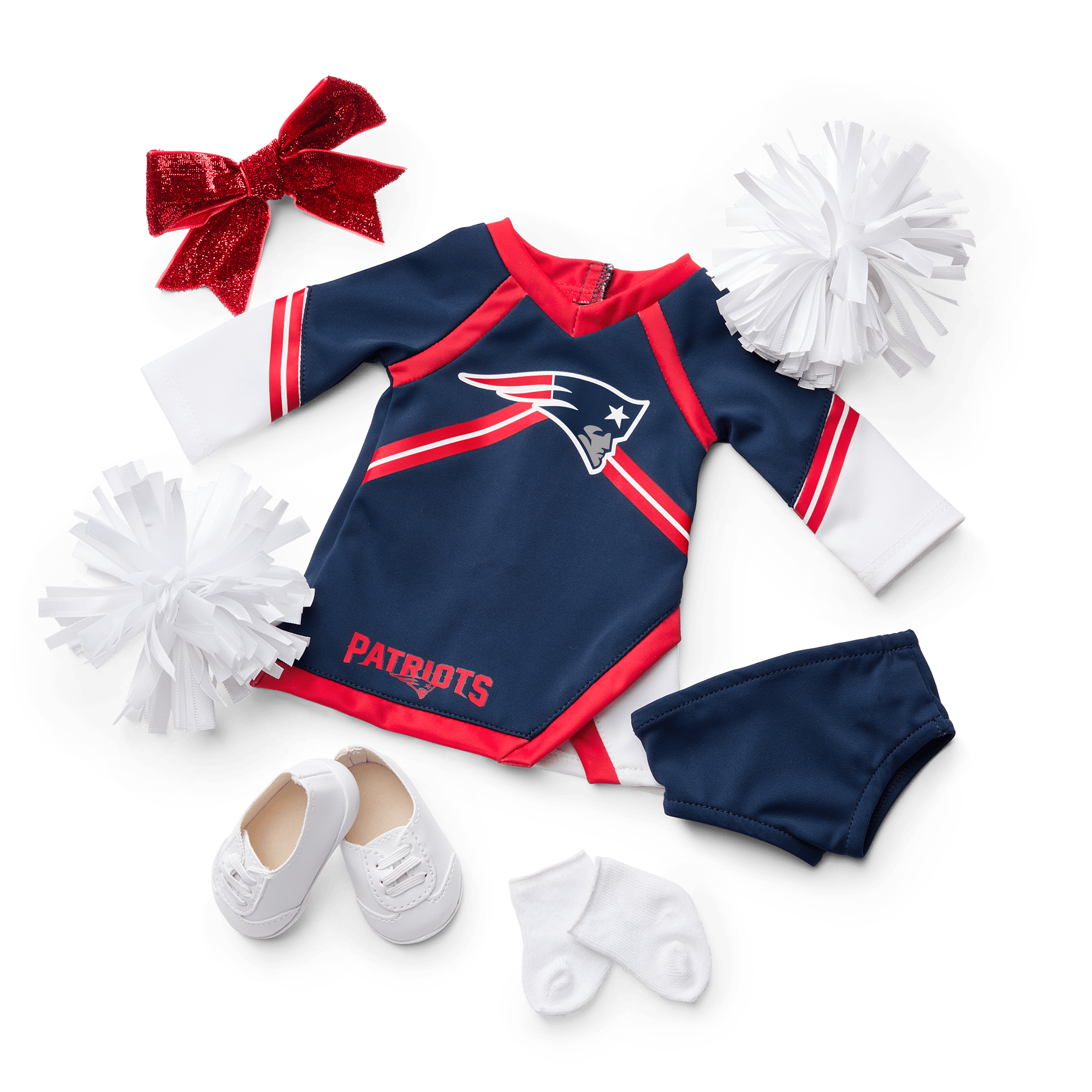 American Girl X Nfl New England Patriots Cheer Uniform For 18-Inch Dolls