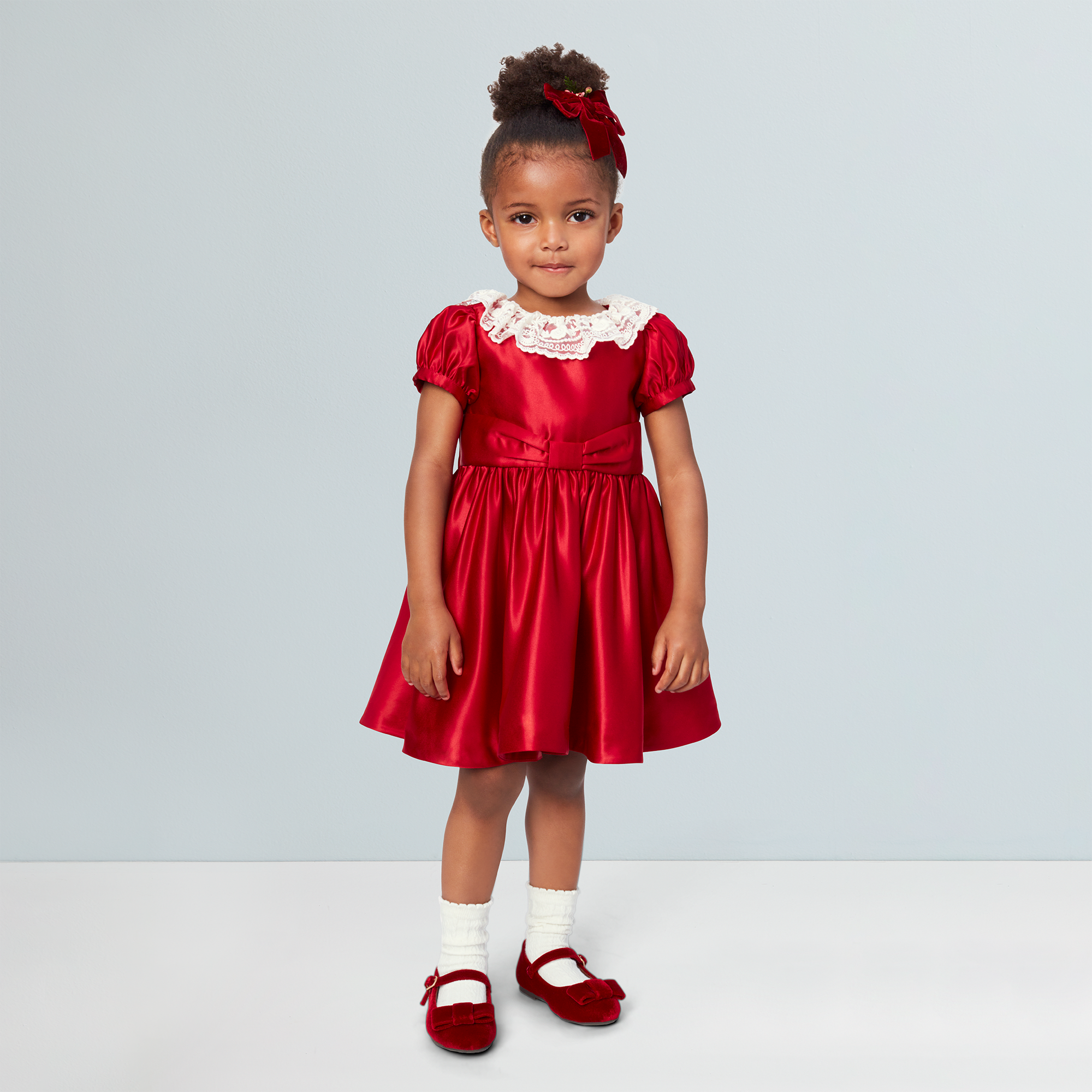 American Girl X Janie And Jack Holly-Red Party Dress For Little Girls - Image 2