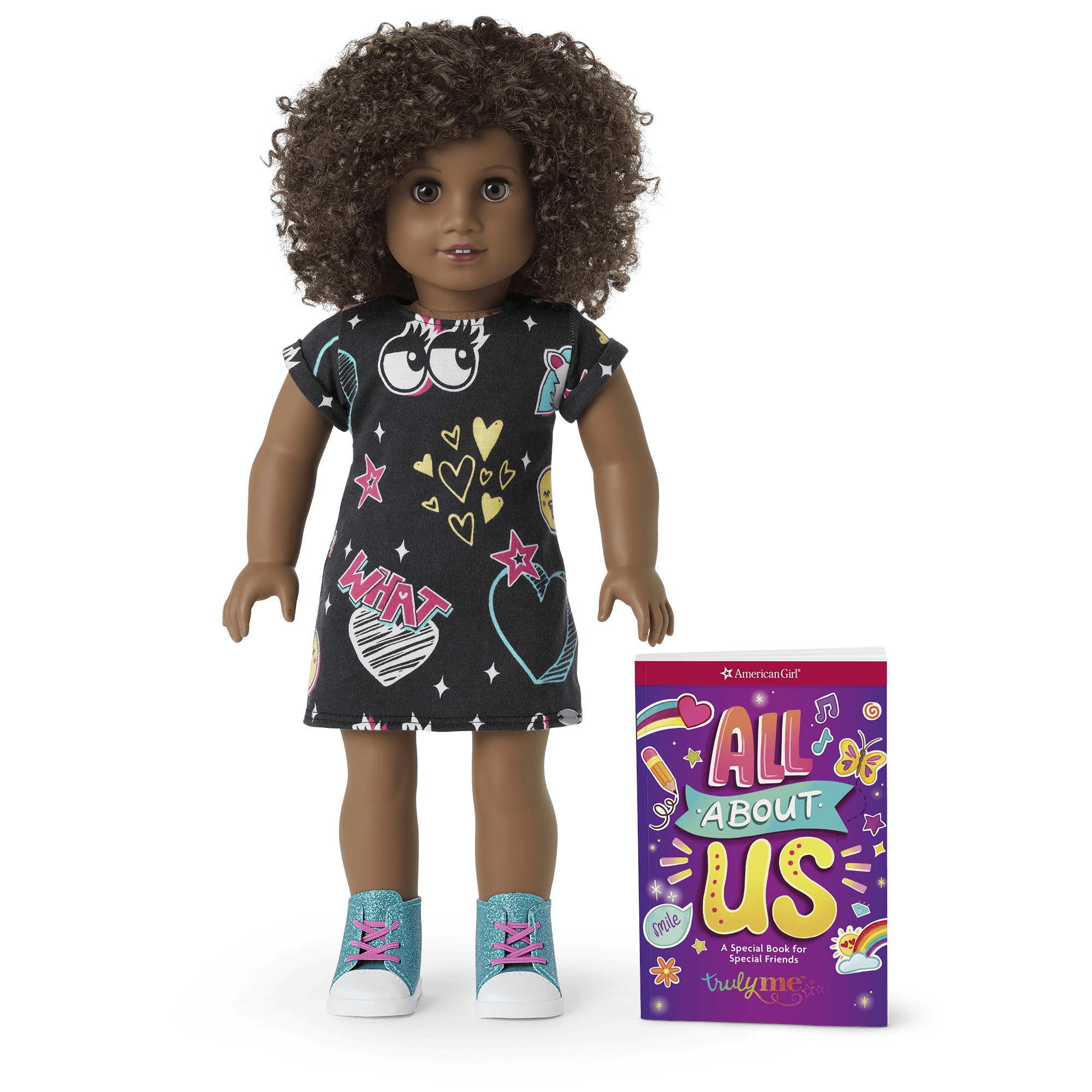 Truly Me 18-Inch Doll #112 With Short Curly Dark-Brown Hair